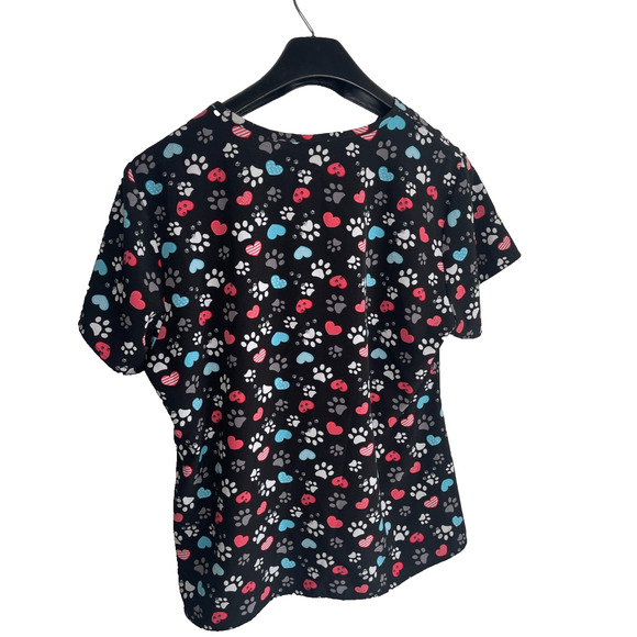 ZOE+CHLOE XL V-NECK PAW PRINT SCRUB TOP Medical - Picture 6 of 6